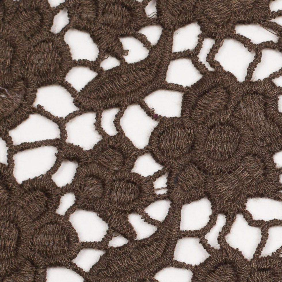 Cypress Green Novelty Polyester Guipure Lace Detail