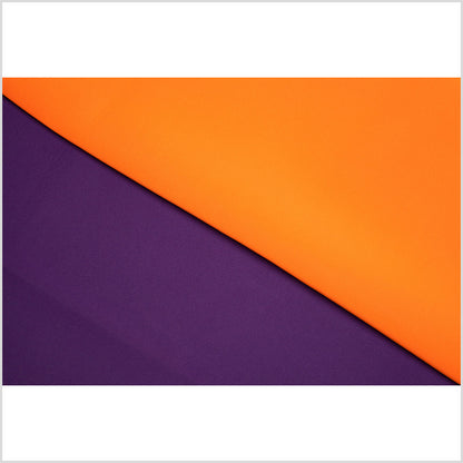 Carrot/Imperial Purple Double-Faced Neoprene/Scuba Fabric Folded