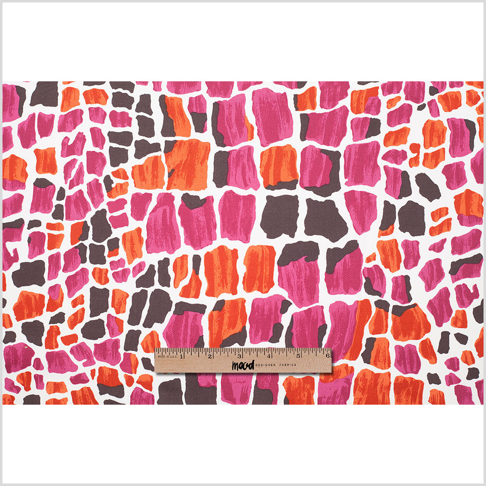 Pink/Orange Artist Abstract Stretch Cotton Sateen - Full