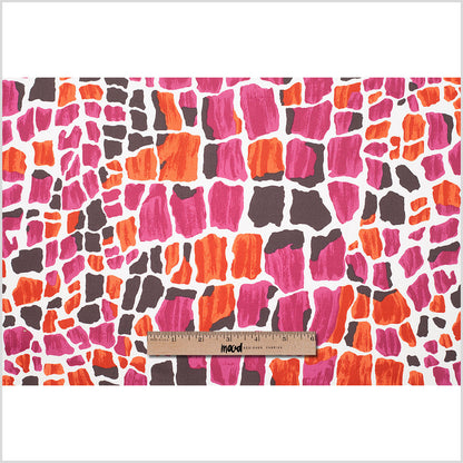 Pink/Orange Artist Abstract Stretch Cotton Sateen - Full
