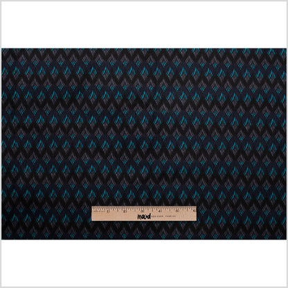 Navy/Black Striped Geometric Stretch Cotton Corduroy Full