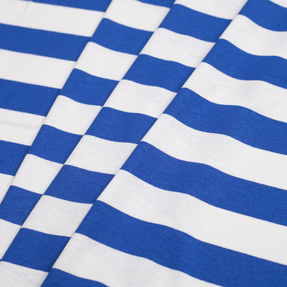 Olympian Blue Striped Rayon Jersey - Folded