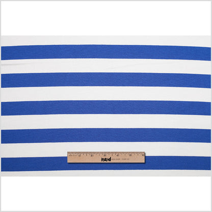 Olympian Blue Striped Rayon Jersey - Full