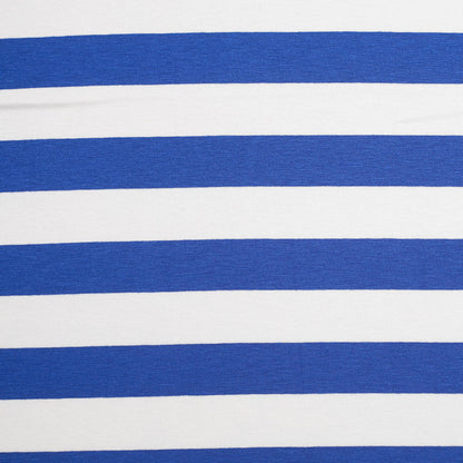 Olympian Blue Striped Rayon Jersey