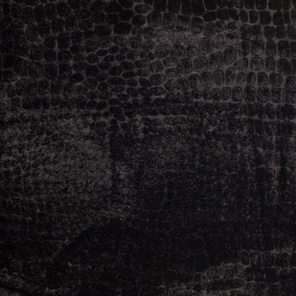 Black Alligator Embossed Silk-Viscose Velvet