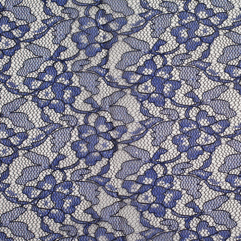 Black/Cobalt Floral Lace