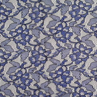 Black/Cobalt Floral Lace