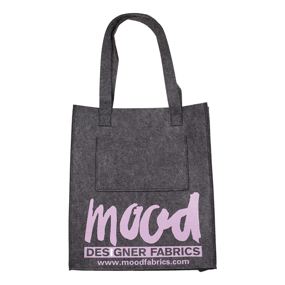 Charcoal Felt Mood Bag with Pink Lavender Logo