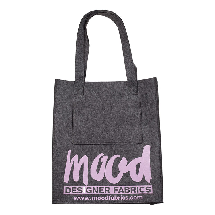 template--25130090922057__main-Charcoal Felt Mood Bag with Pink Lavender Logo