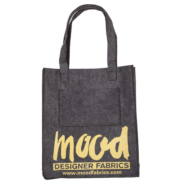 Charcoal Felt Mood Bag with Yellow Logo