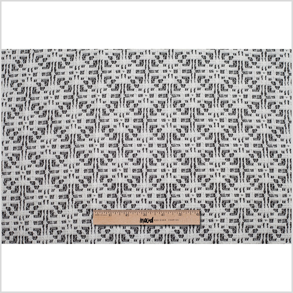 White Geometric Cotton-Nylon Lace Full