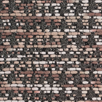 Metallic Black/Brown/White Abstract Novelty Woven Detail