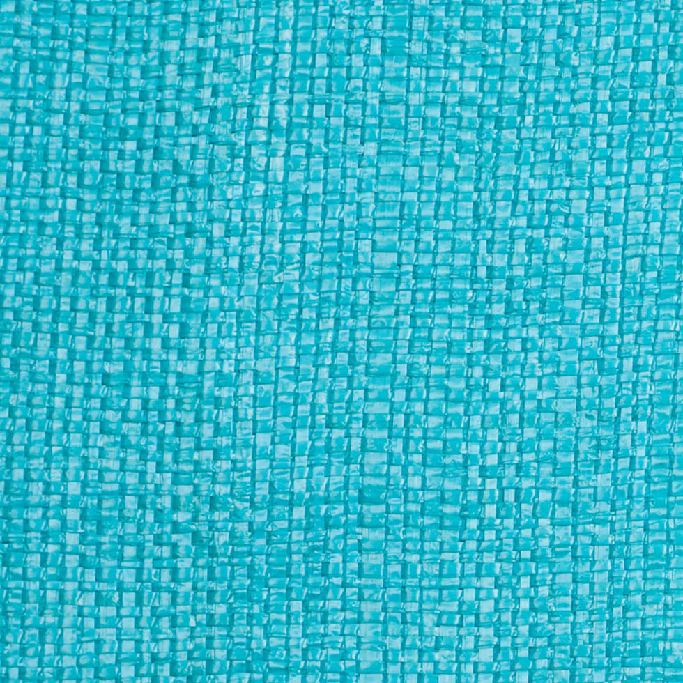 Italian Blue Curacao Raffia-Like Novelty Woven Detail