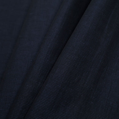 Theory Uniform Navy Striped Stretch Cotton-Linen Blend Folded