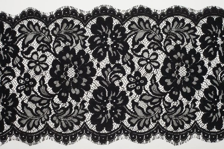 template--25130090922057__main-9 Jet Black Scallop-Edged Floral Lace Trim