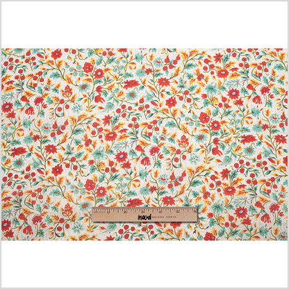 Red Clay Floral Printed Cotton Voile Folded