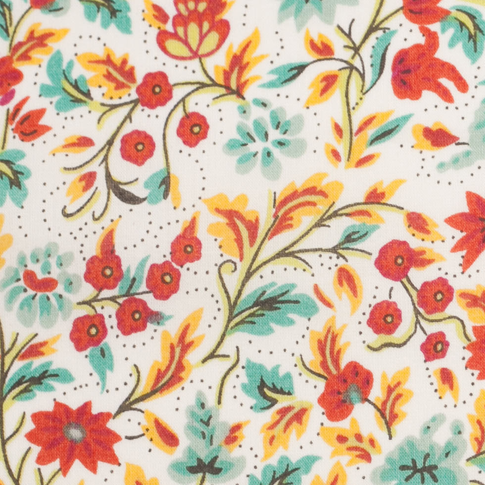 Red Clay Floral Printed Cotton Voile Full