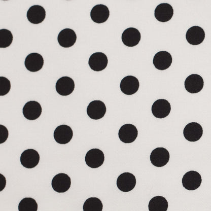 White/Black Polka Dotted Stretch Cotton Twill Full