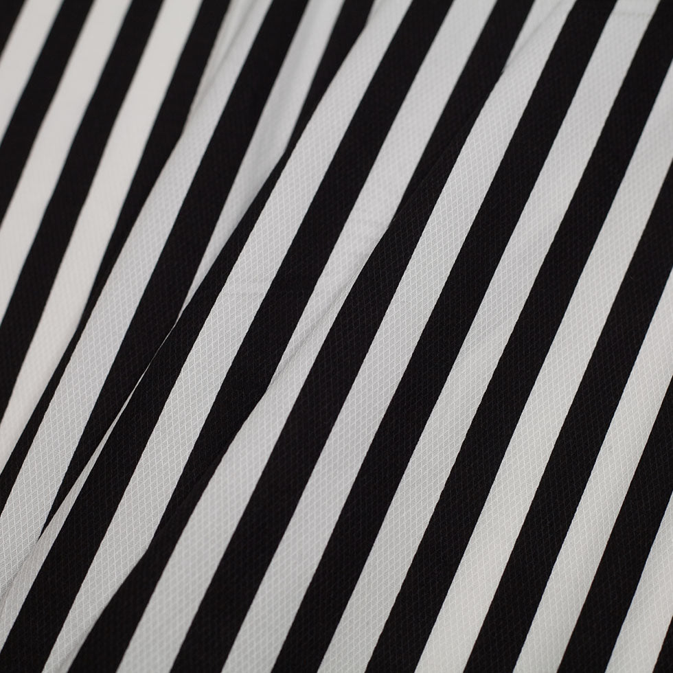 Black/White Striped Cotton Dobby Folded