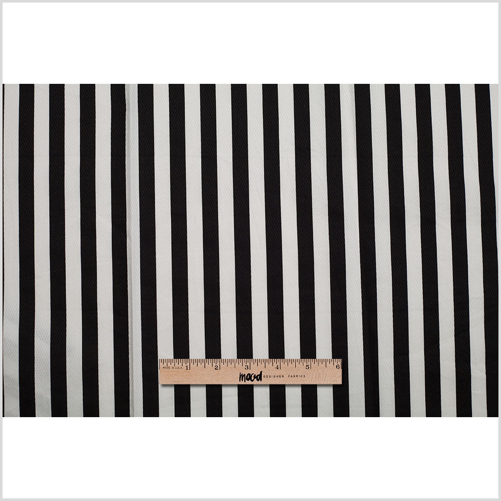 Black/White Striped Cotton Dobby Full