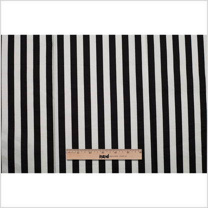 Black/White Striped Cotton Dobby Full