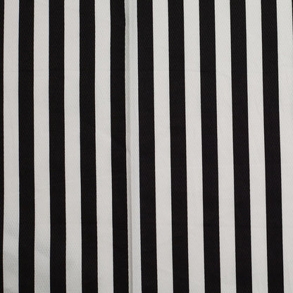 Black/White Striped Cotton Dobby