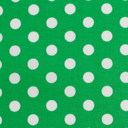 Green/White Polka Dotted Stretch Cotton Twill Full
