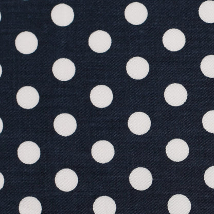 Navy/White Polka Dotted Stretch Cotton Twill Full