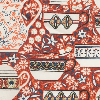 Rust China Set Cotton Poplin Print - Full