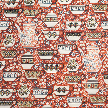 Rust China Set Cotton Poplin Print