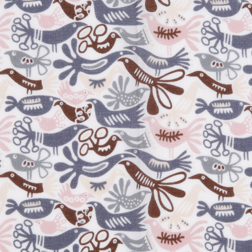 Blue/Pink/Brown Animal Printed Cotton Voile Detail