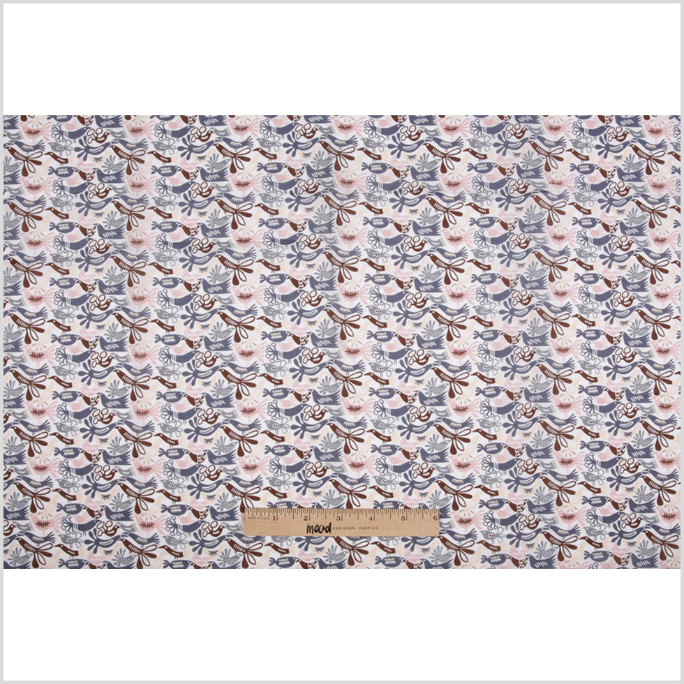 Blue/Pink/Brown Animal Printed Cotton Voile Full
