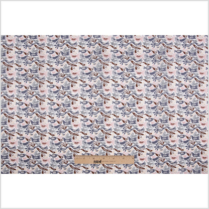 Blue/Pink/Brown Animal Printed Cotton Voile Full