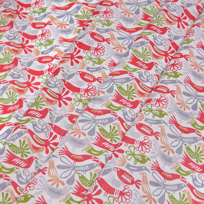 Cotton Voile - Red, Orange and Green Animal Folded