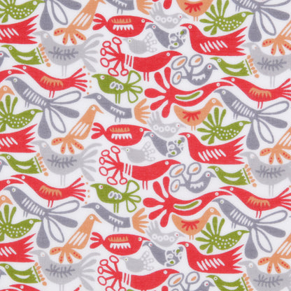 Cotton Voile - Red, Orange and Green Animal Detail