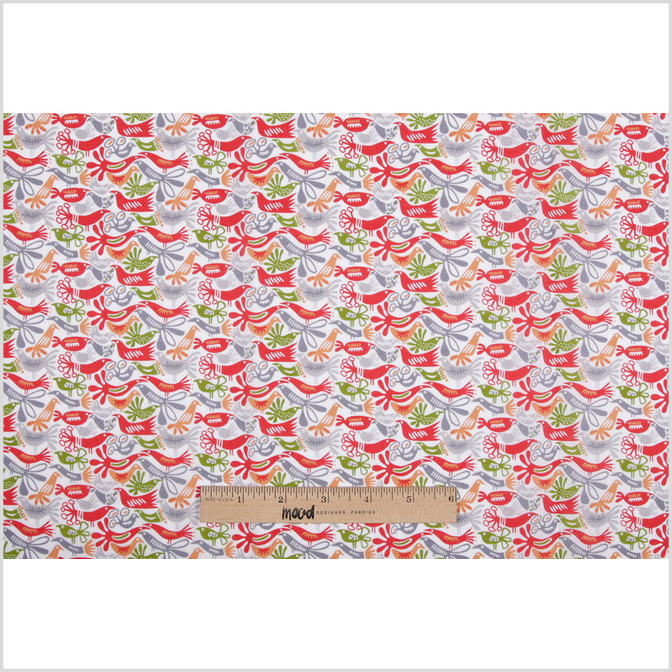 Cotton Voile - Red, Orange and Green Animal Full