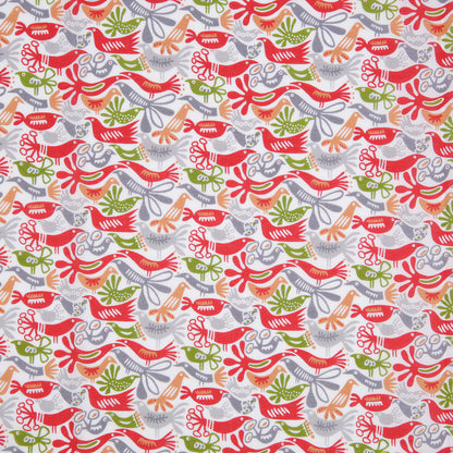 Cotton Voile - Red, Orange and Green Animal