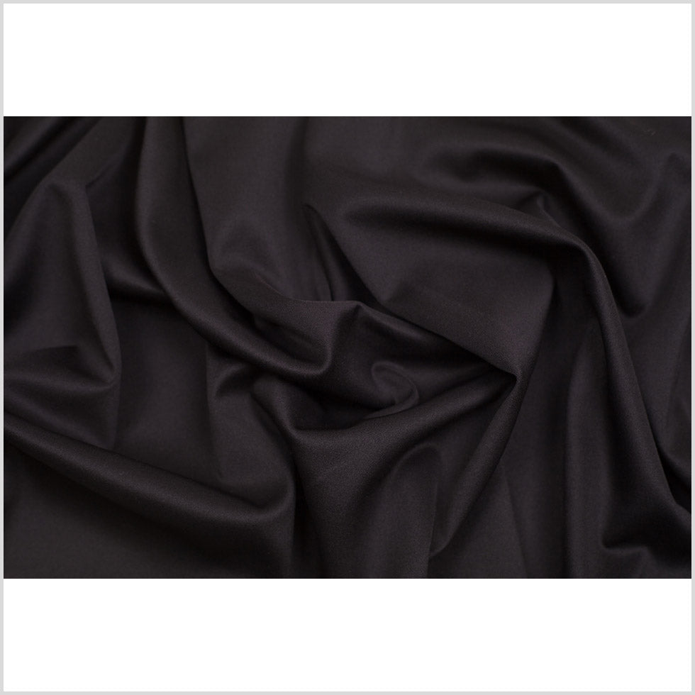 Sleek Black Polyester Ponte Knit - Full