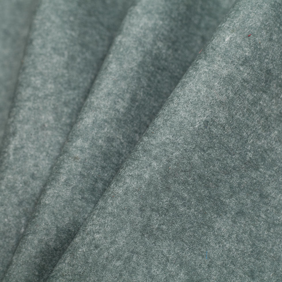 Heathered Jungle Green Felted Wool Blend - Folded