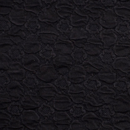 Black Stretch Viscose-Nylon Novelty Knit Detail