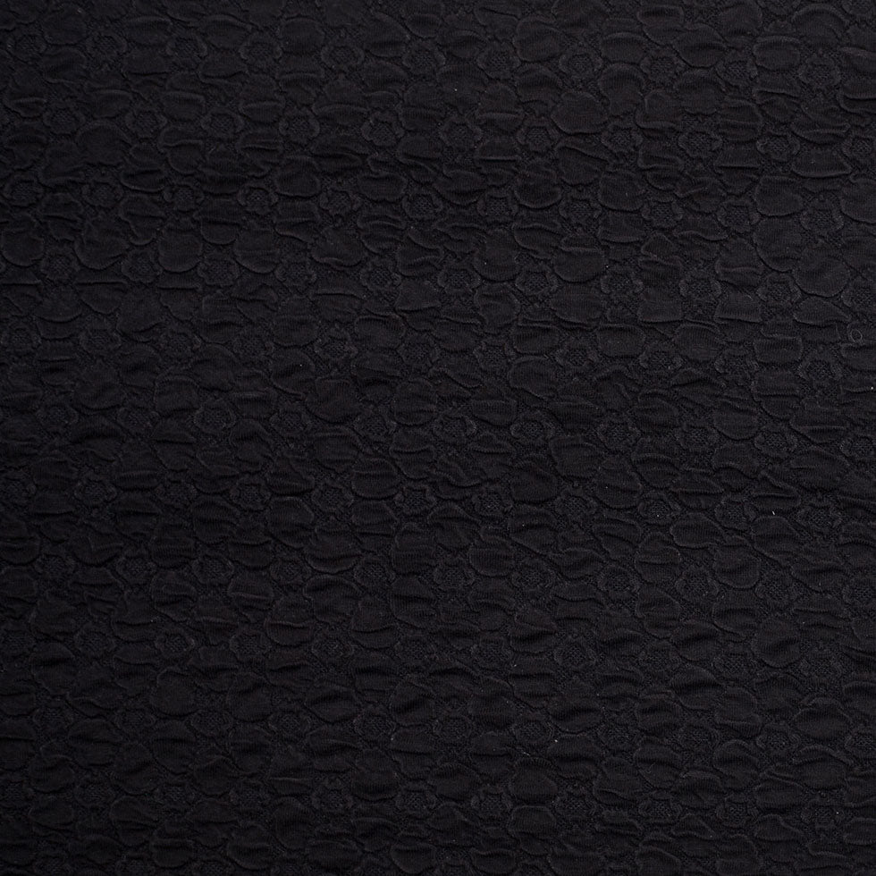 Black Stretch Viscose-Nylon Novelty Knit