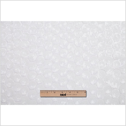 Polyester Mesh with Clustered Baby Sequins - White Full