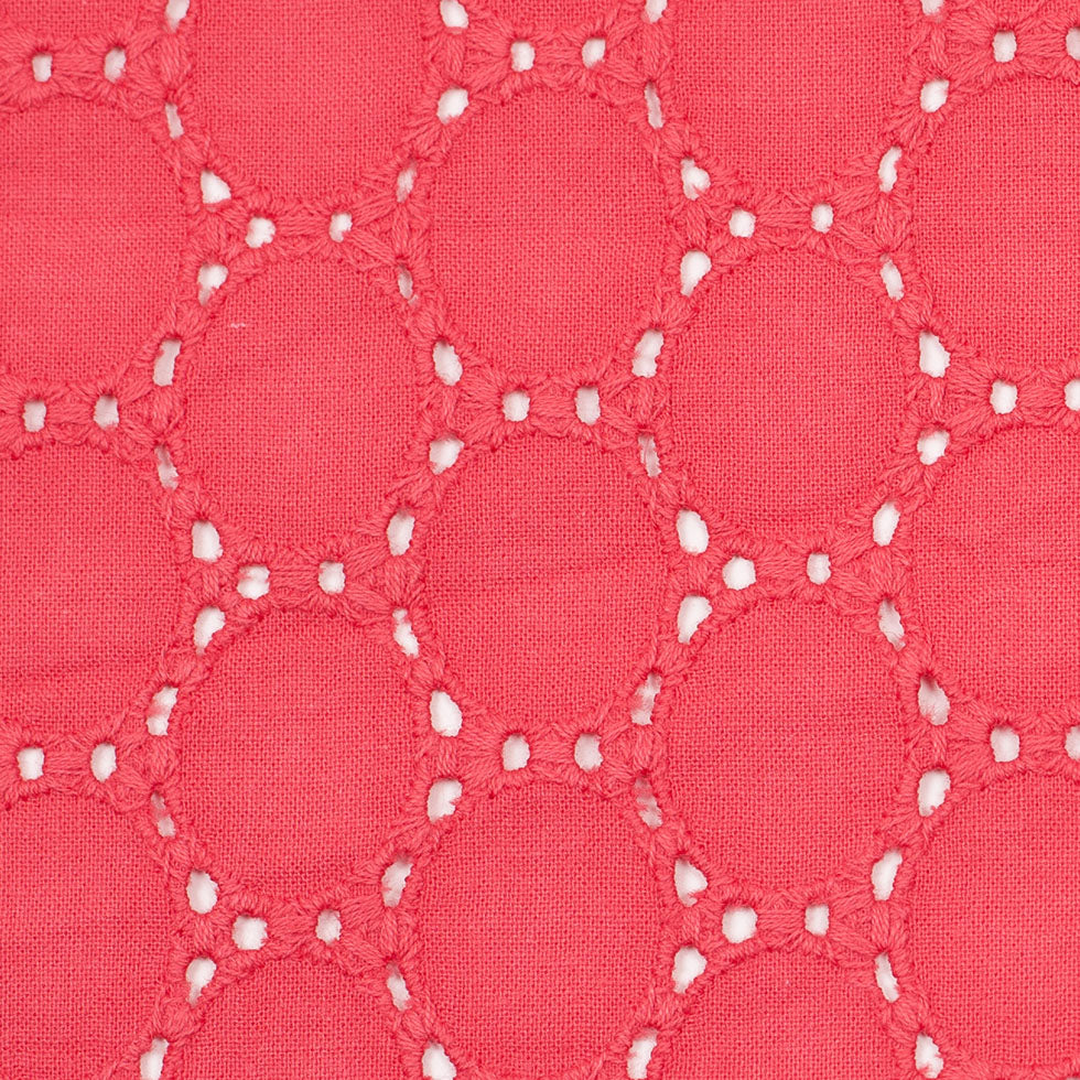 Italian Red Coral Cotton Eyelet Full