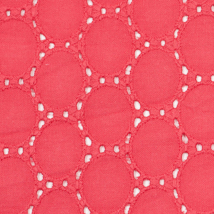 Italian Red Coral Cotton Eyelet Full