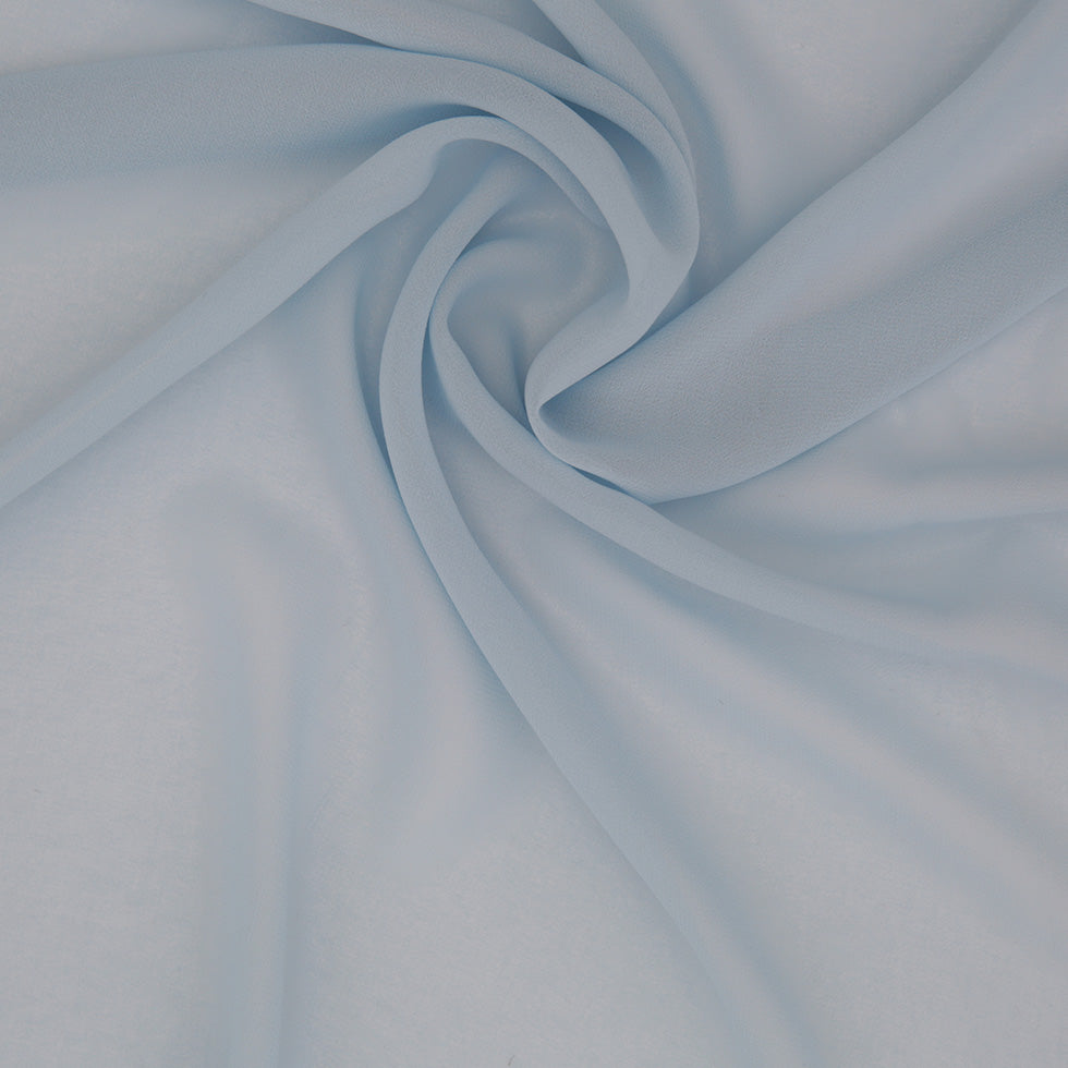 Baby Blue High Twist Polyester Chiffon