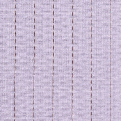 Italian Heather Purple Striped Stretch Polyester Suiting Full
