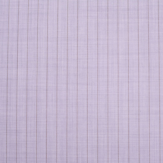 Italian Heather Purple Striped Stretch Polyester Suiting