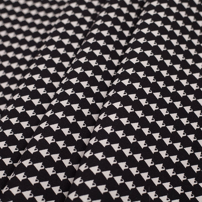 Italian Black/Off-White Stretch Cotton Print - Folded