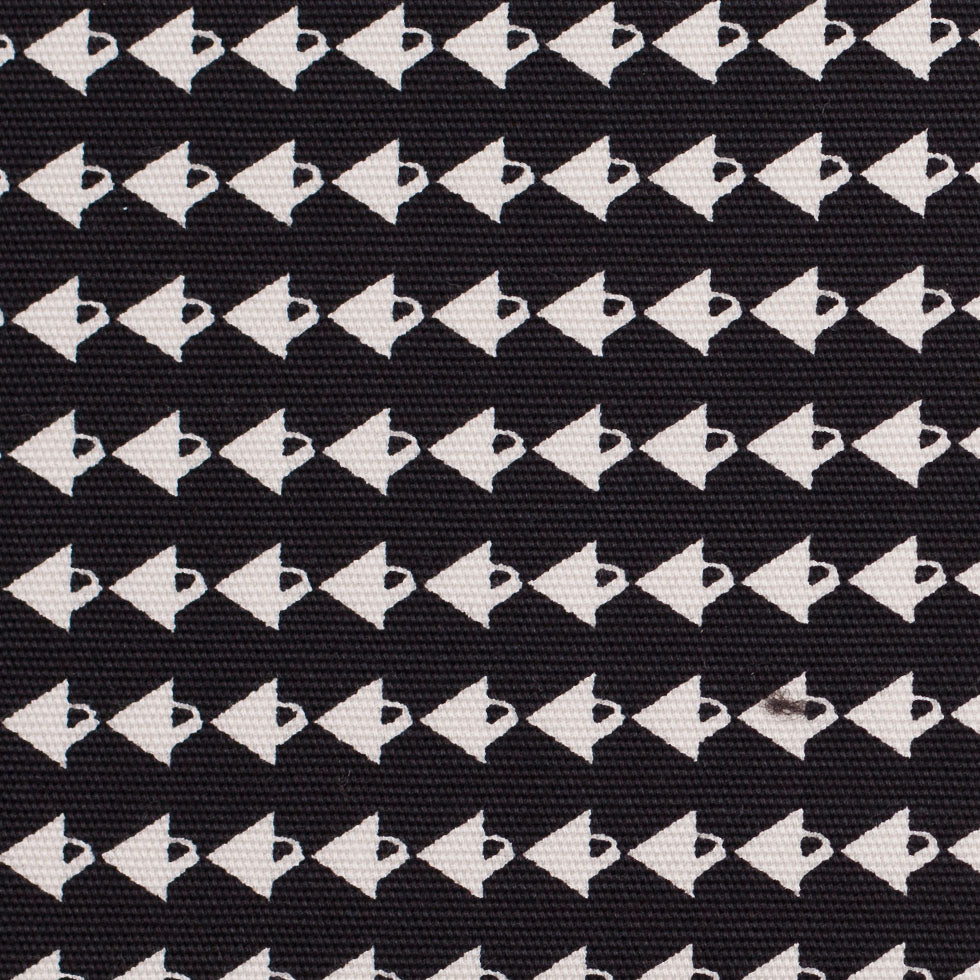 Italian Black/Off-White Stretch Cotton Print - Detail