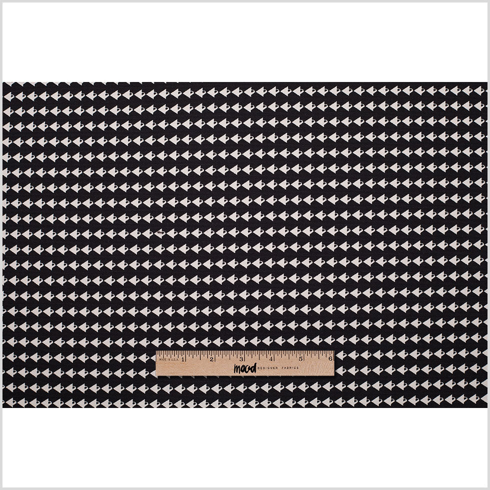 Italian Black/Off-White Stretch Cotton Print - Full